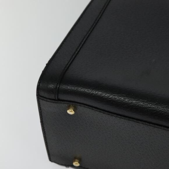 GUCCI Bamboo Hand Bag Leather Black Gold 002 002 - Picture 12 of 16